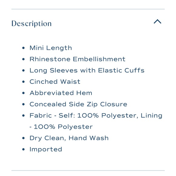 NWT ASTR THE LABEL EDITA RHINESTONE EMBELLISHED LONG SLEEVE MINI DRESS - Picture 8 of 8